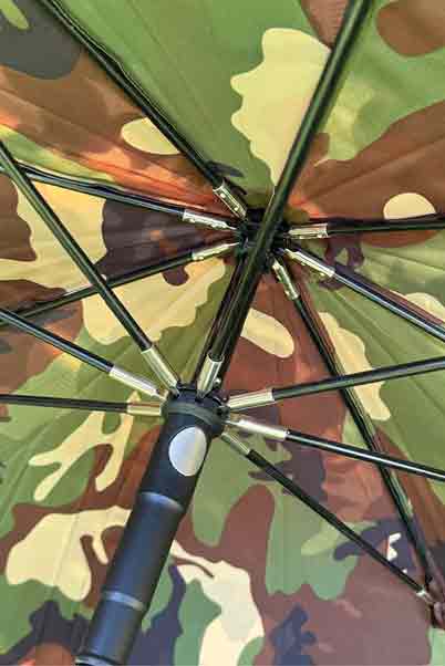Sturdy Fiberglass Umbrella with Double Canopy and Wooden Handle