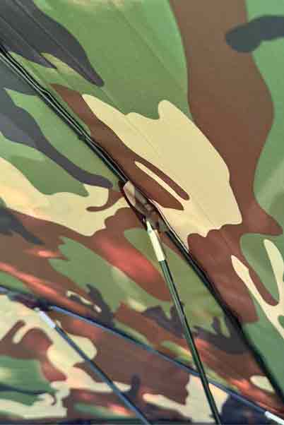 Sturdy Fiberglass Umbrella with Double Canopy and Wooden Handle