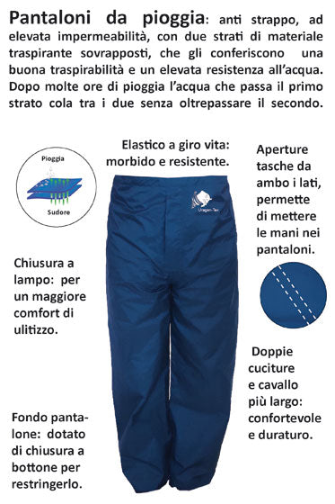 Pantaloni idrorepellenti a doppio strato URAGAN-TEX